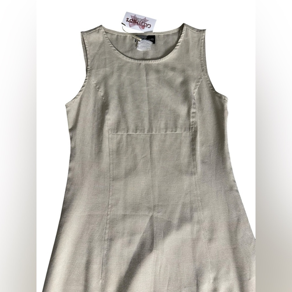 Vintage 90s, tan baby gingham dress, medium - Picture 8 of 10